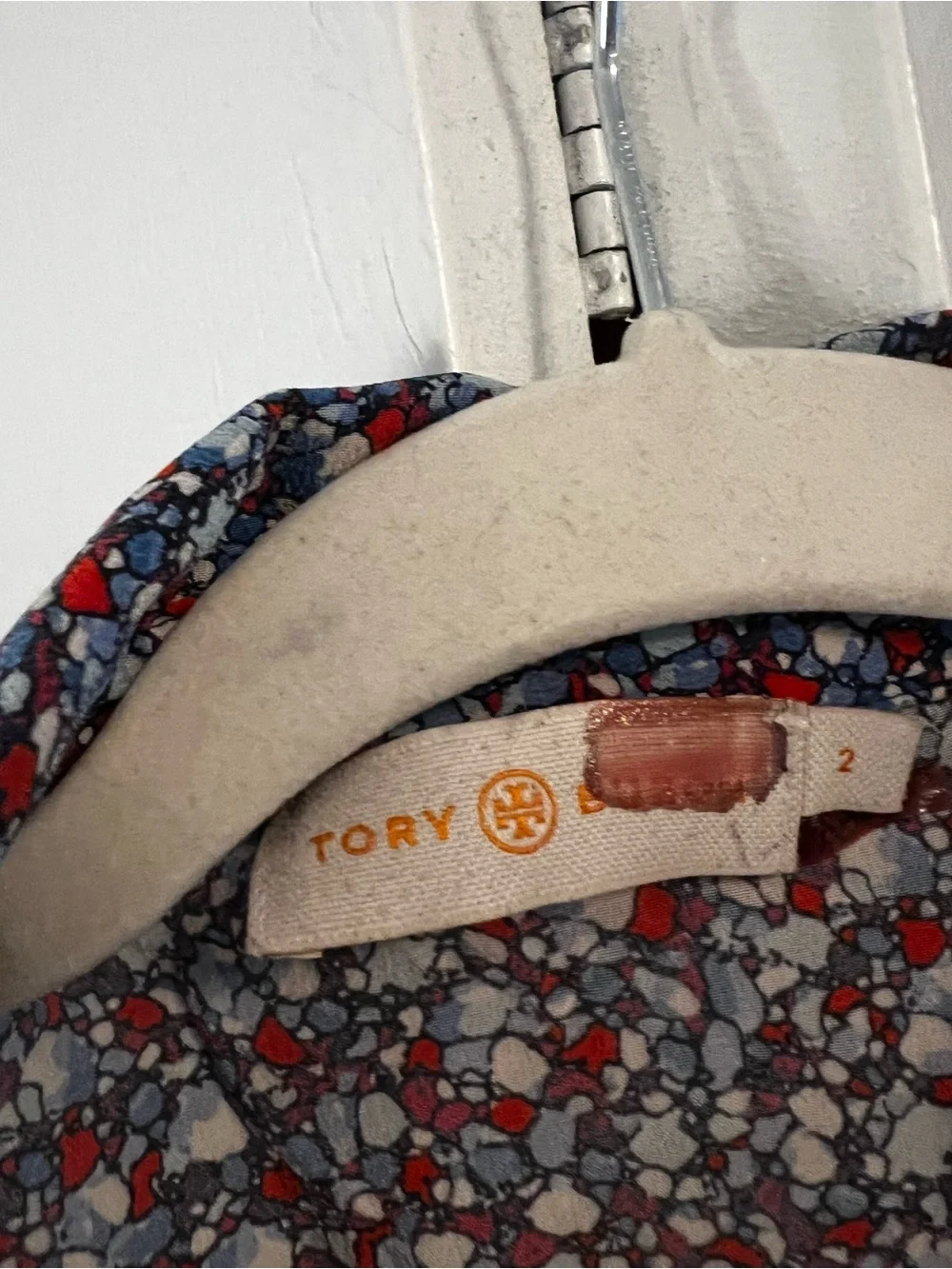 Tory Burch Navy Floral Tie-Waist Mini Dress